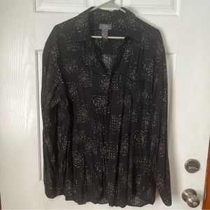 Crazy Horse Liz Claiborne black rayon blouse